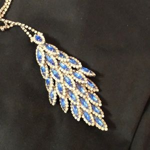 Blue and silver crystal necklace. Never worn.